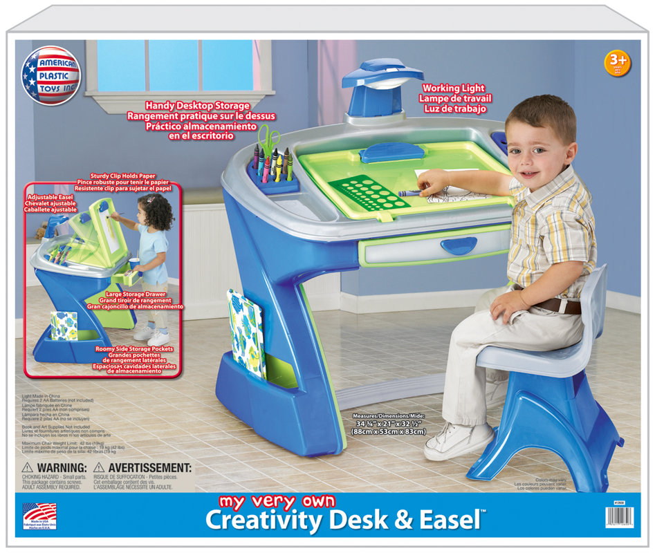 American Plastic Toys Creativity Desk and Easel Kids Table and Chair